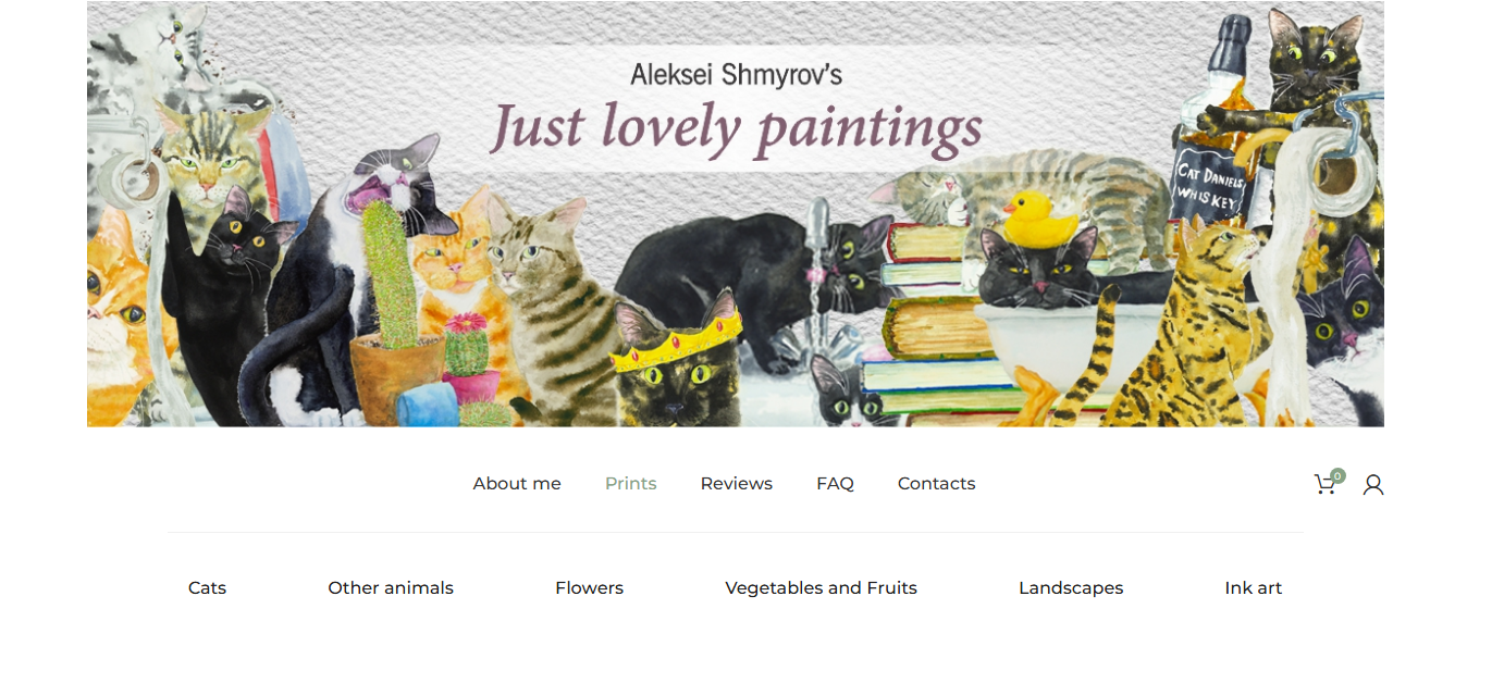 Разработка сайта Just Lovely Paintings — галерея художника